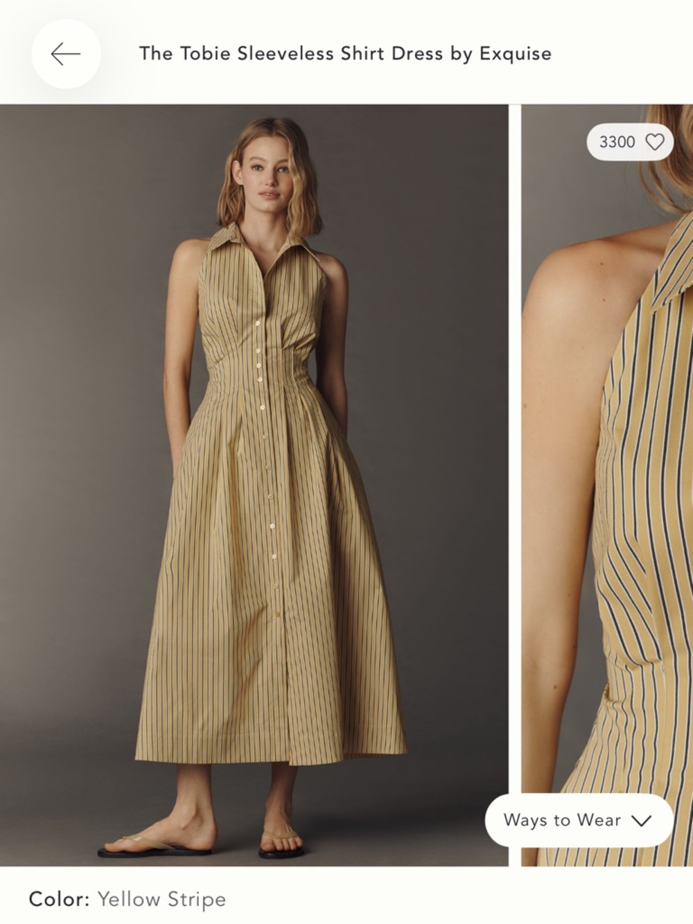 The Tobie Sleeveless Shirt Dress